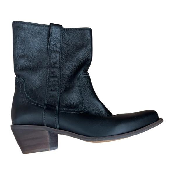 Steve Madden PGRAMIS black leather ankle cowboy boot size 8.5 - Picture 1 of 9